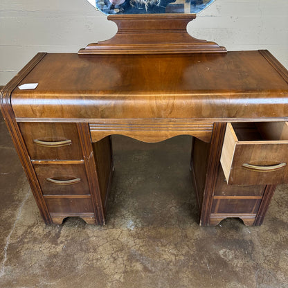 Art Deco Vanity w/ Round Mirror + Stool C VANITIES