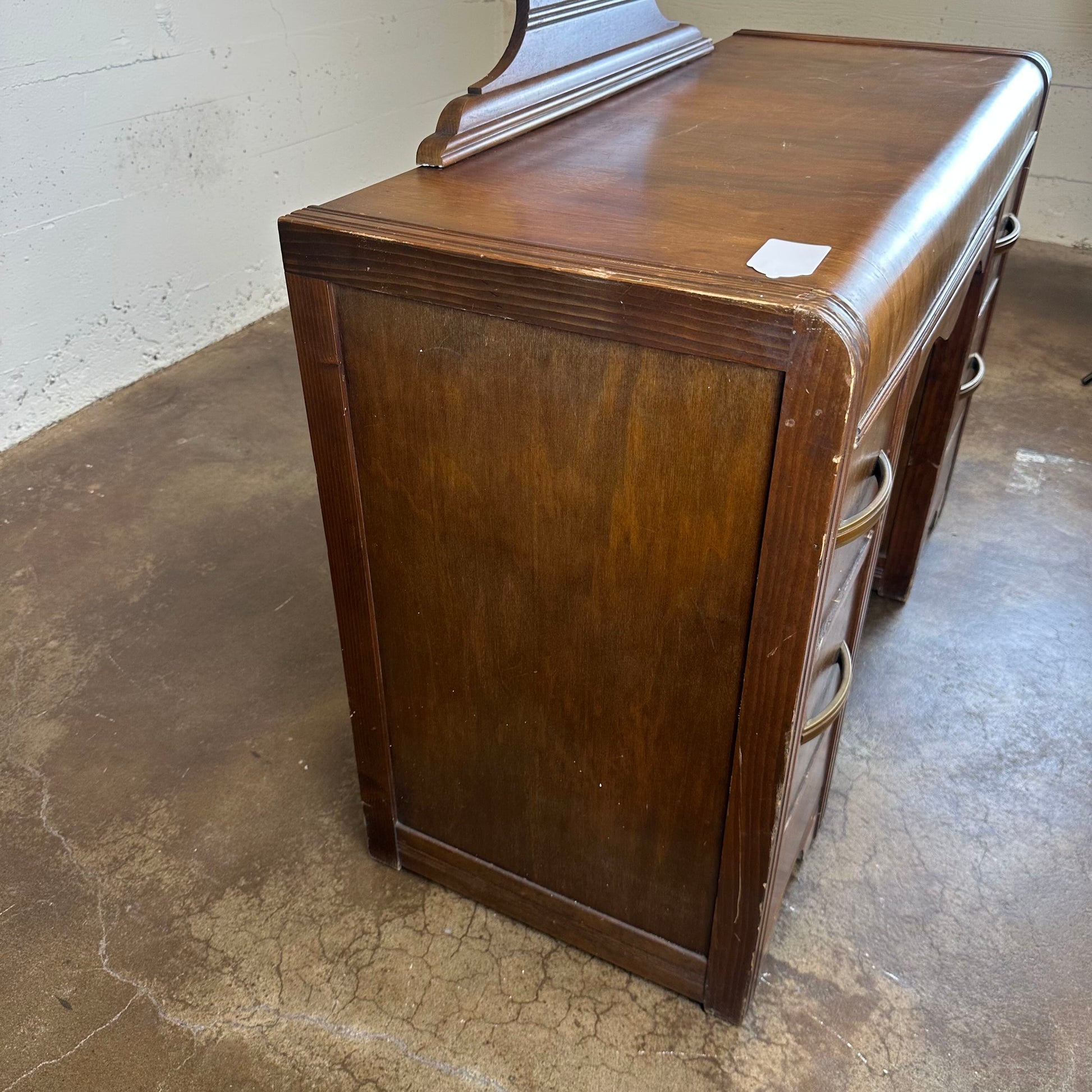 Art Deco Vanity w/ Round Mirror + Stool C VANITIES
