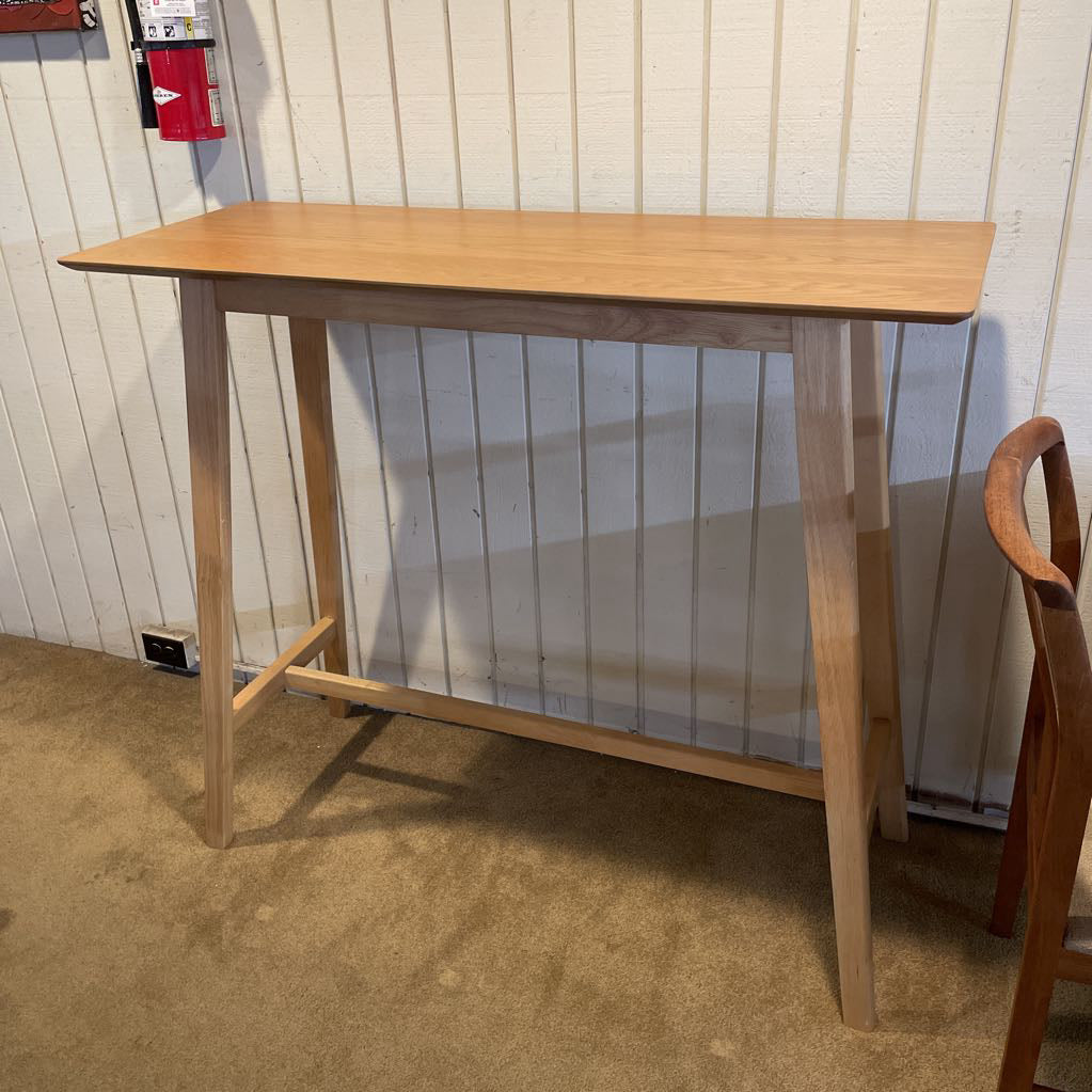 Blonde Oak Rectangular Bar Table
