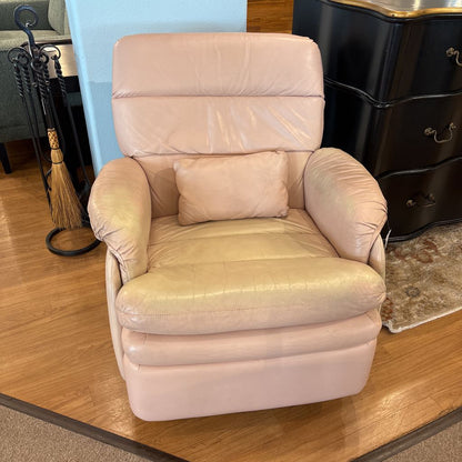 Pink Leather High Back Swiveling Recliner U ACCENT CHAIRS