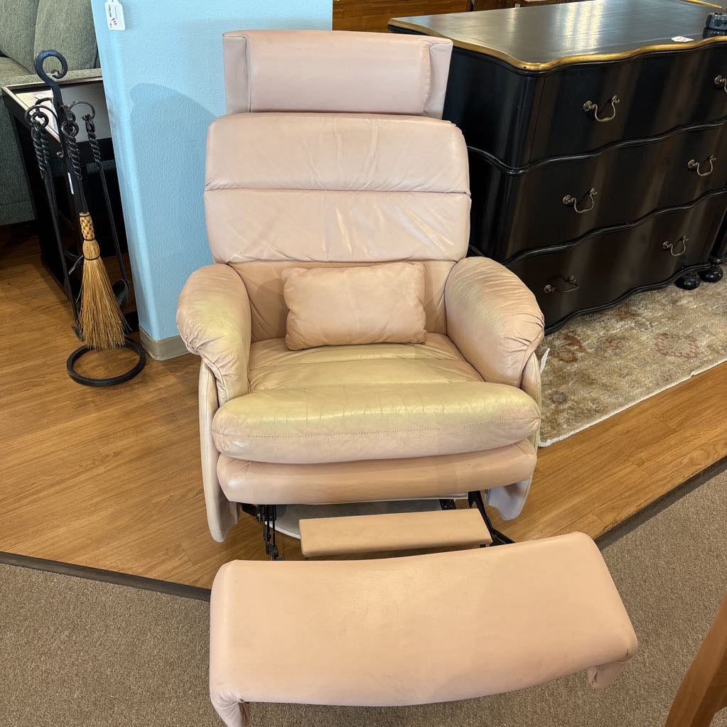 Pink Leather High Back Swiveling Recliner U ACCENT CHAIRS