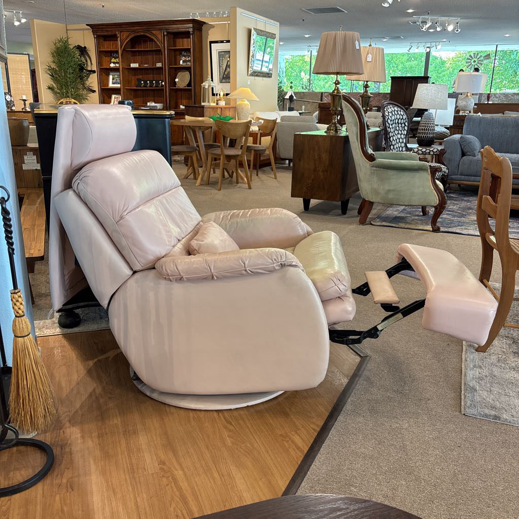 Pink Leather High Back Swiveling Recliner U ACCENT CHAIRS