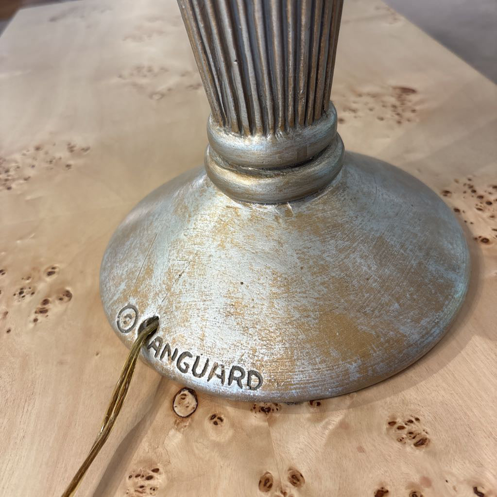 Gold Tone Scandinavian Fluted Base Table Lamp