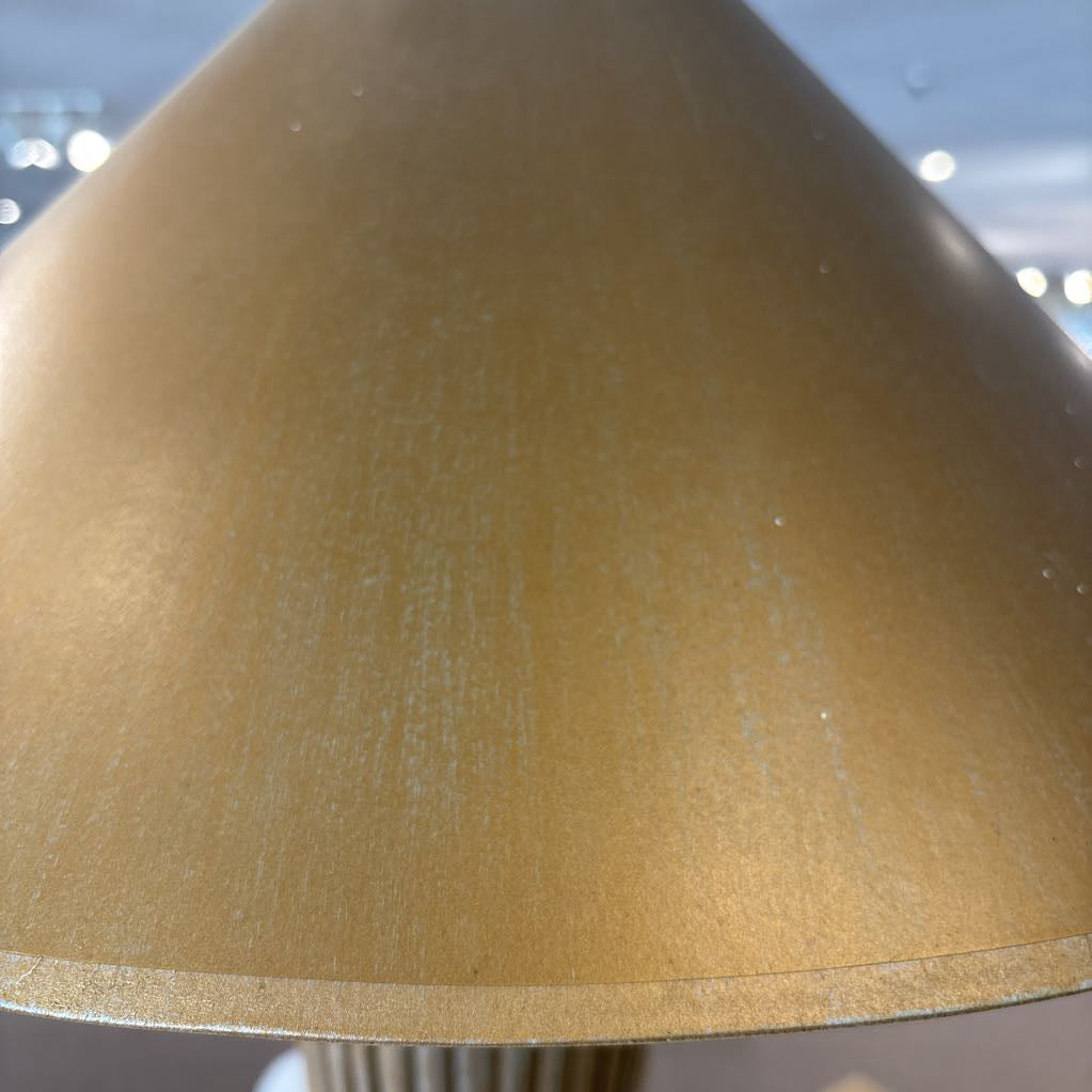Gold Tone Scandinavian Fluted Base Table Lamp