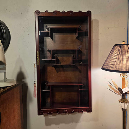 Asian Style Wall Mounted Display Cabinet with Key