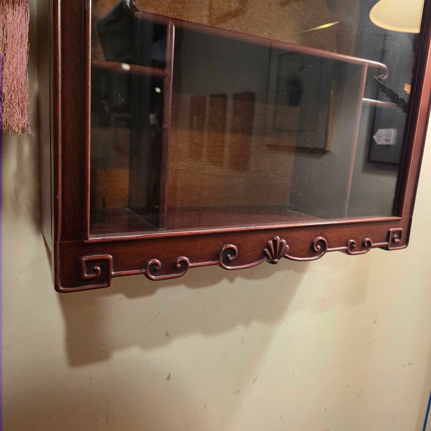 Asian Style Wall Mounted Display Cabinet with Key