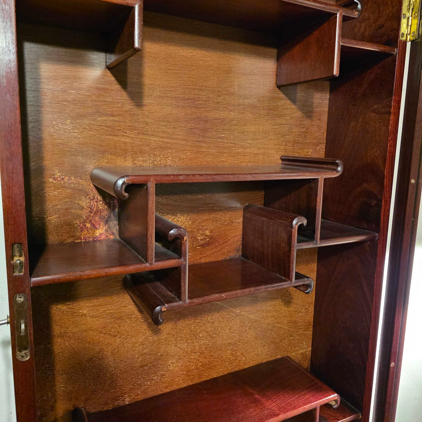 Asian Style Wall Mounted Display Cabinet with Key