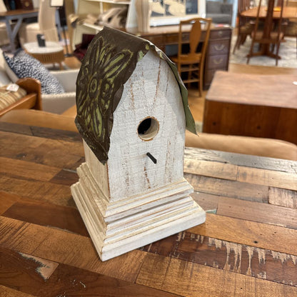 Wooden Birdhouse w/Metal Roof