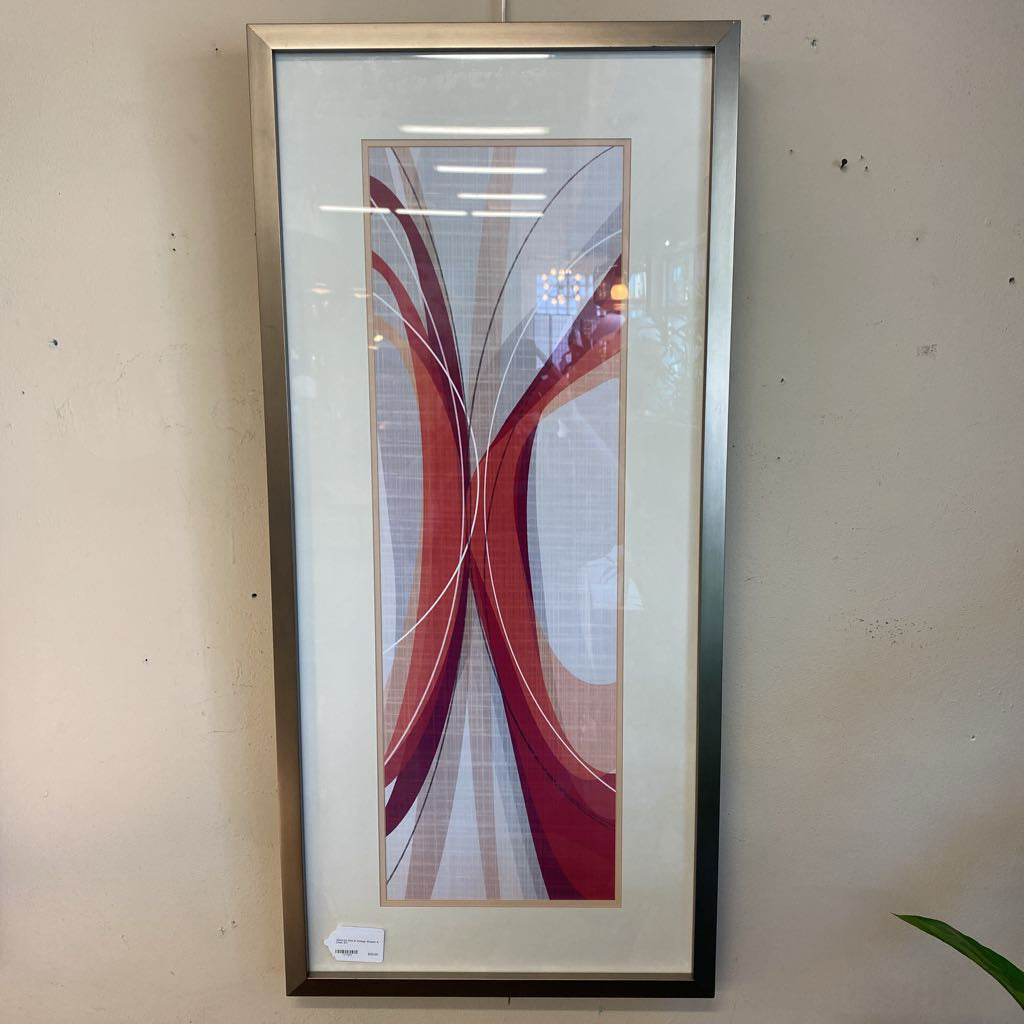 Abstract Red & Orange Shapes & Lines Art