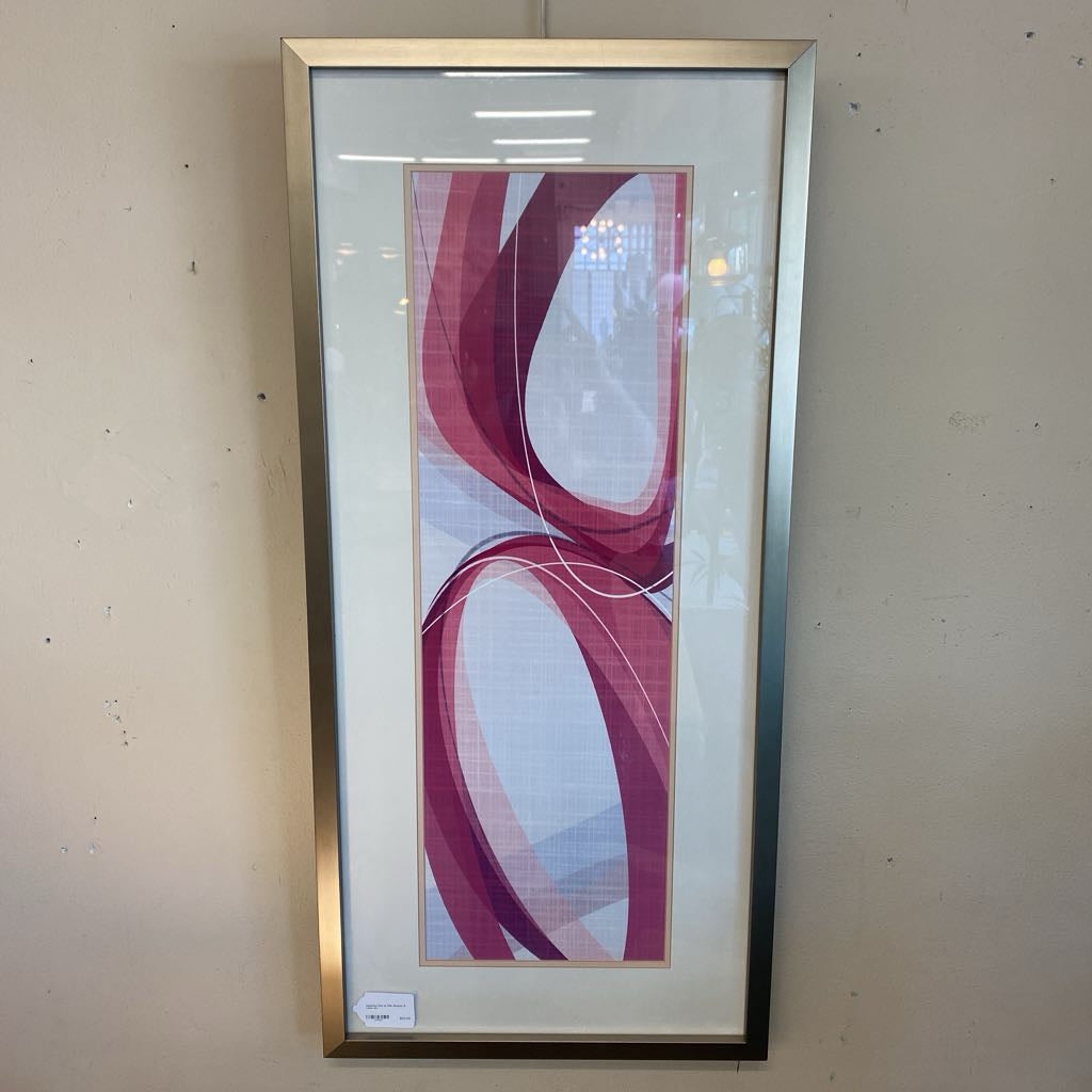 Abstract Red & Pink Shapes & Lines Art