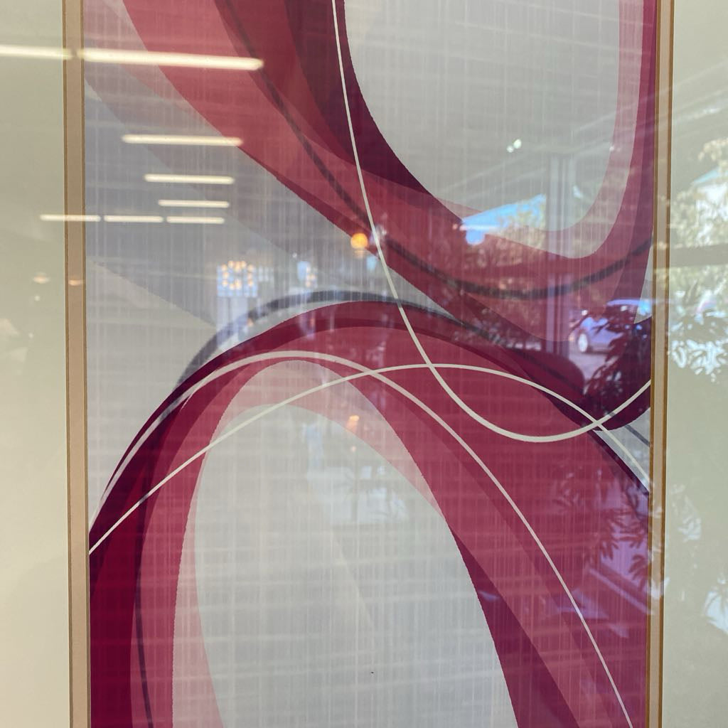Abstract Red & Pink Shapes & Lines Art