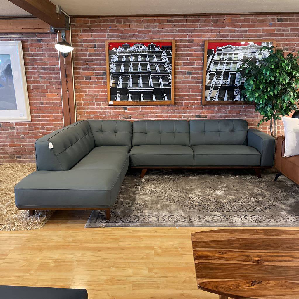 Odense Azure Leather LAF Sectional U SECTIONALS LAF