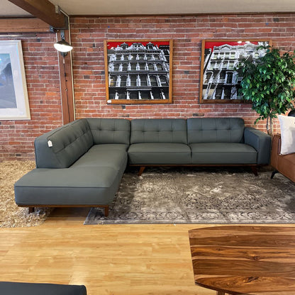 Odense Azure Leather LAF Sectional U SECTIONALS LAF