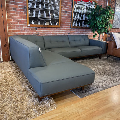 Odense Azure Leather LAF Sectional U SECTIONALS LAF