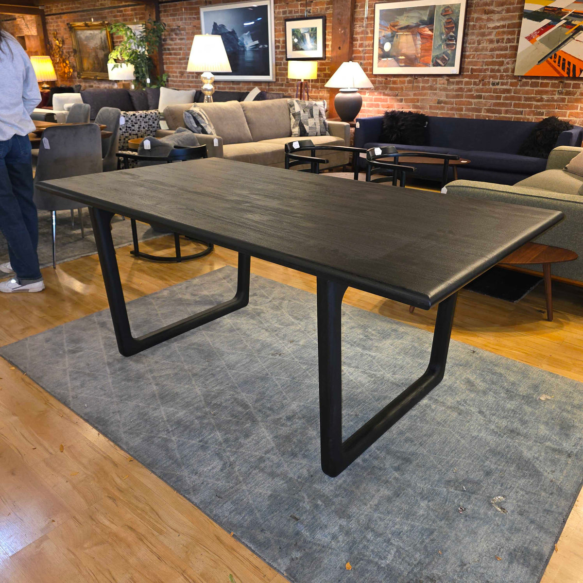 Minimalist Open Frame Black Dining Table