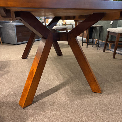Dark Wood Expanding Trestle Dining Table C DINING BENCHES