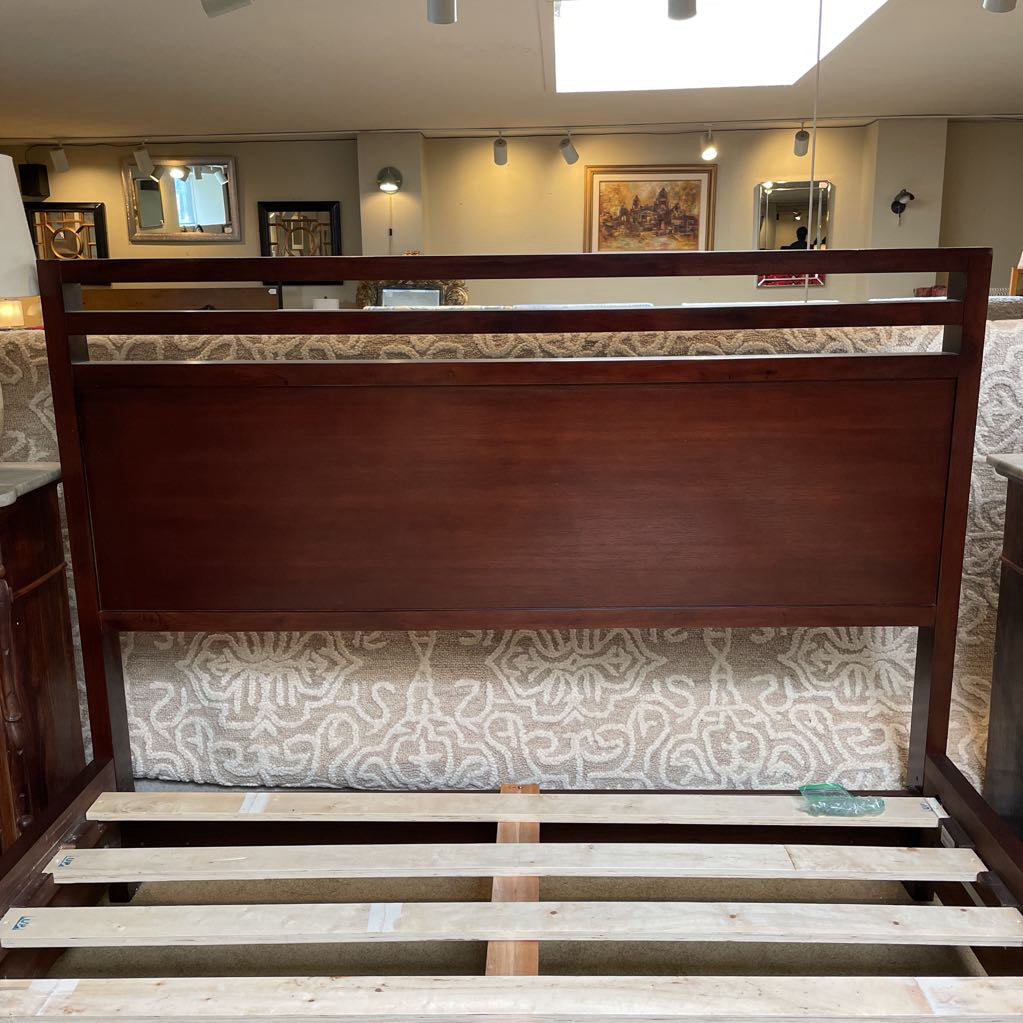 Dark Wood Queen Contemporary Bed Frame