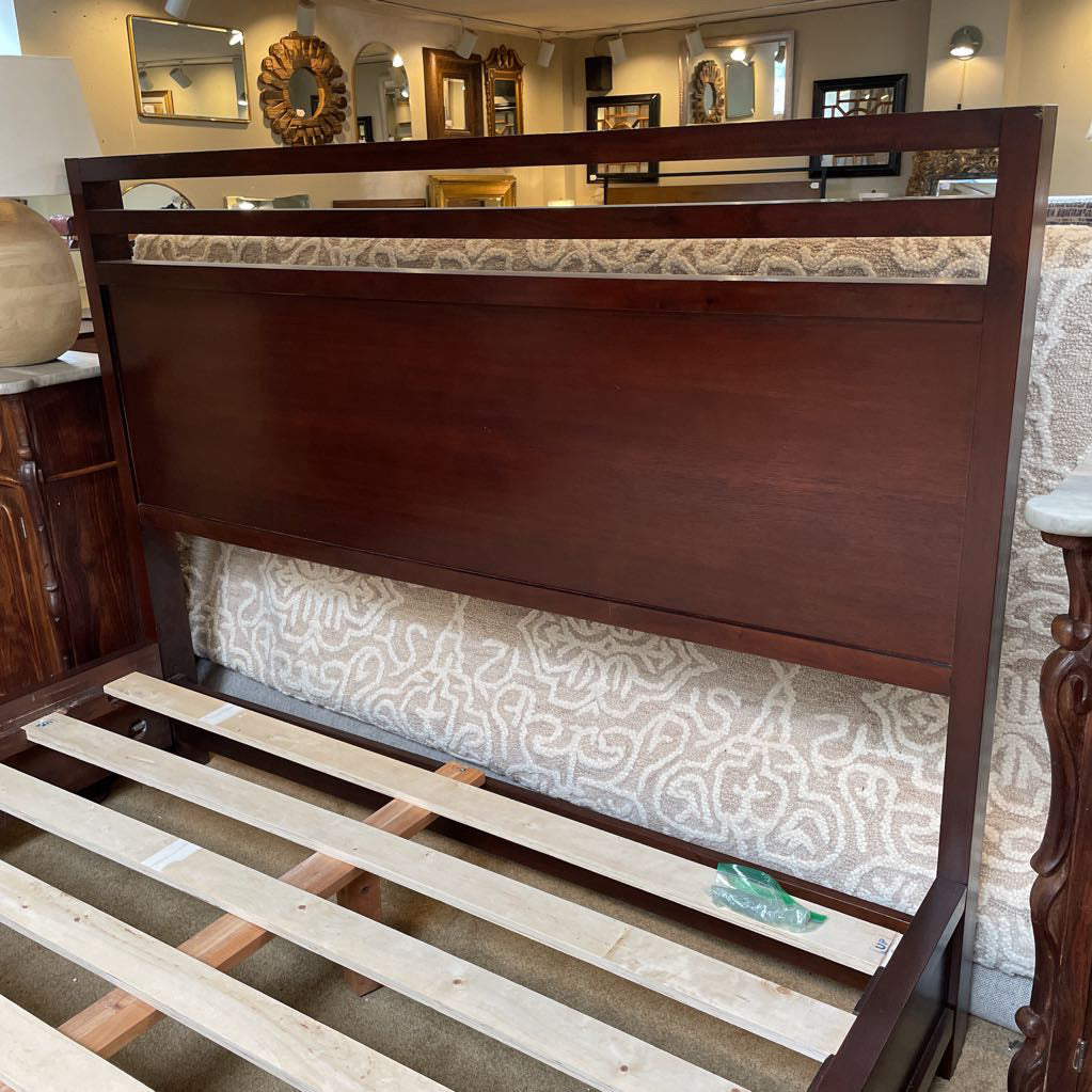 Dark Wood Queen Contemporary Bed Frame