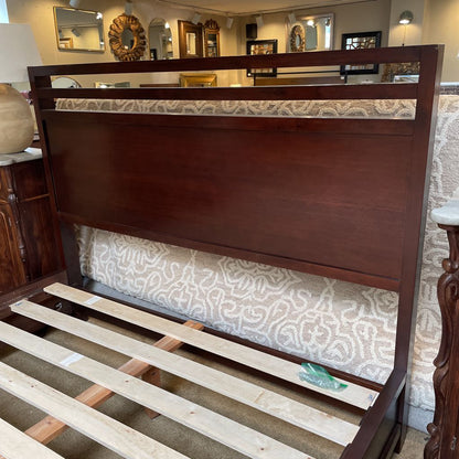 Dark Wood Queen Contemporary Bed Frame