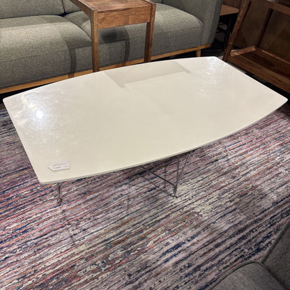 MC White Top Chrome Base Coffee Table
