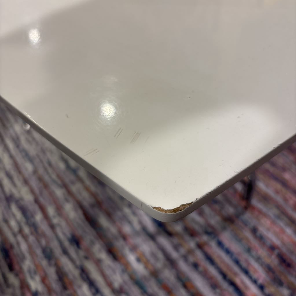 MC White Top Chrome Base Coffee Table