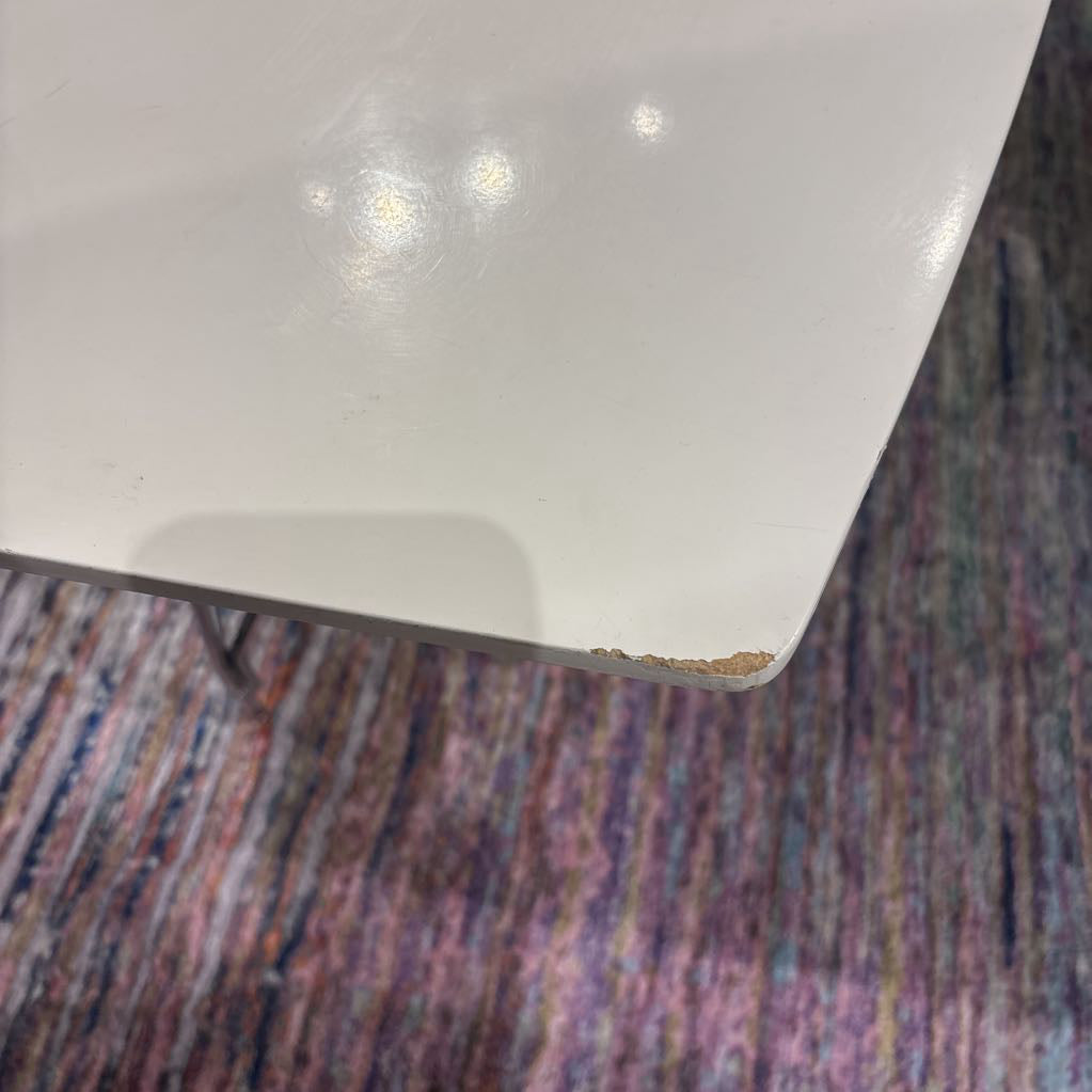 MC White Top Chrome Base Coffee Table