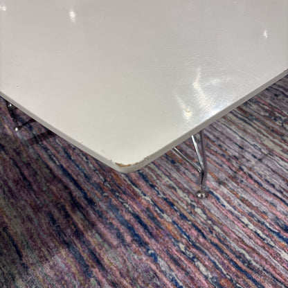MC White Top Chrome Base Coffee Table