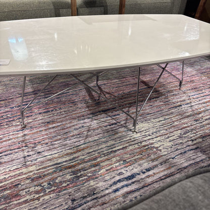 MC White Top Chrome Base Coffee Table