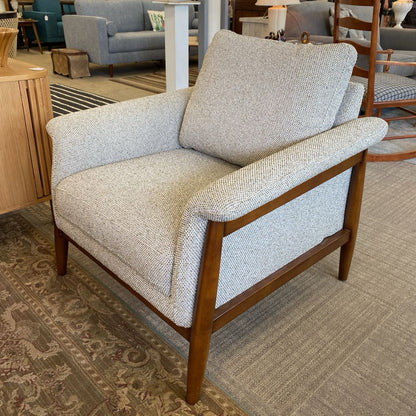 Wood Frame Olive Tweed Armchair U ACCENT CHAIRS