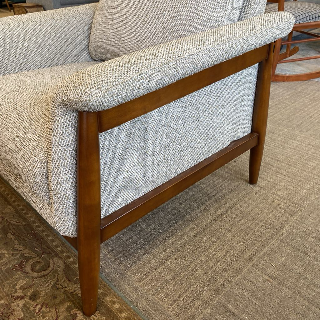 Wood Frame Olive Tweed Armchair U ACCENT CHAIRS