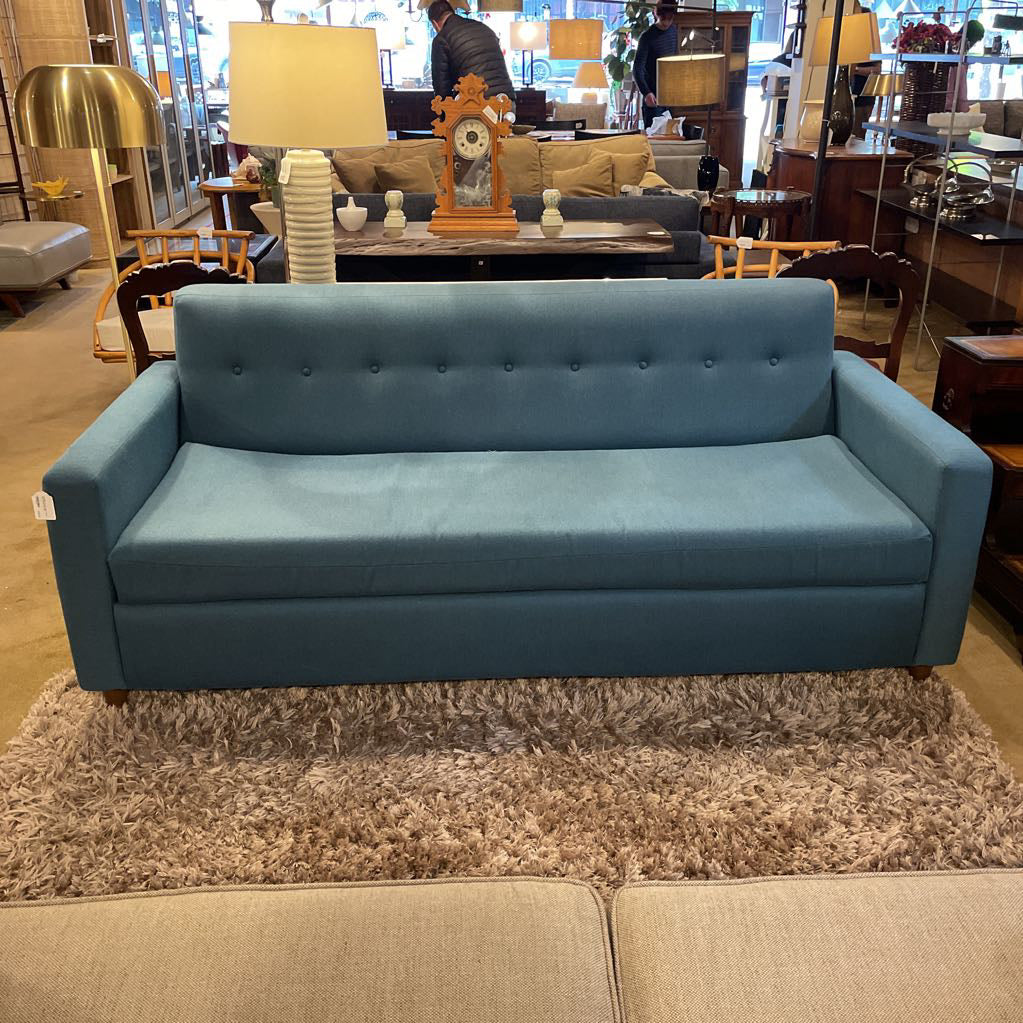 JOYBIRD Teal MC Style Tufted Back Sleeper Sofa U SOFAS
