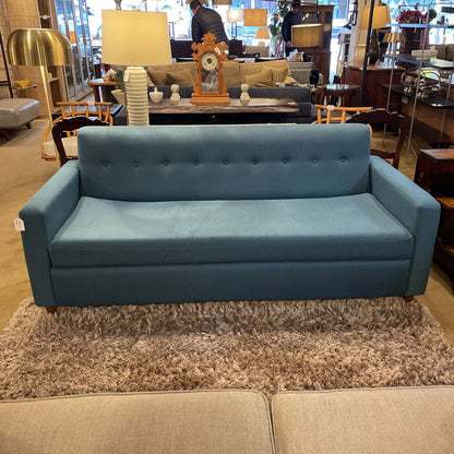 JOYBIRD Teal MC Style Tufted Back Sleeper Sofa U SOFAS