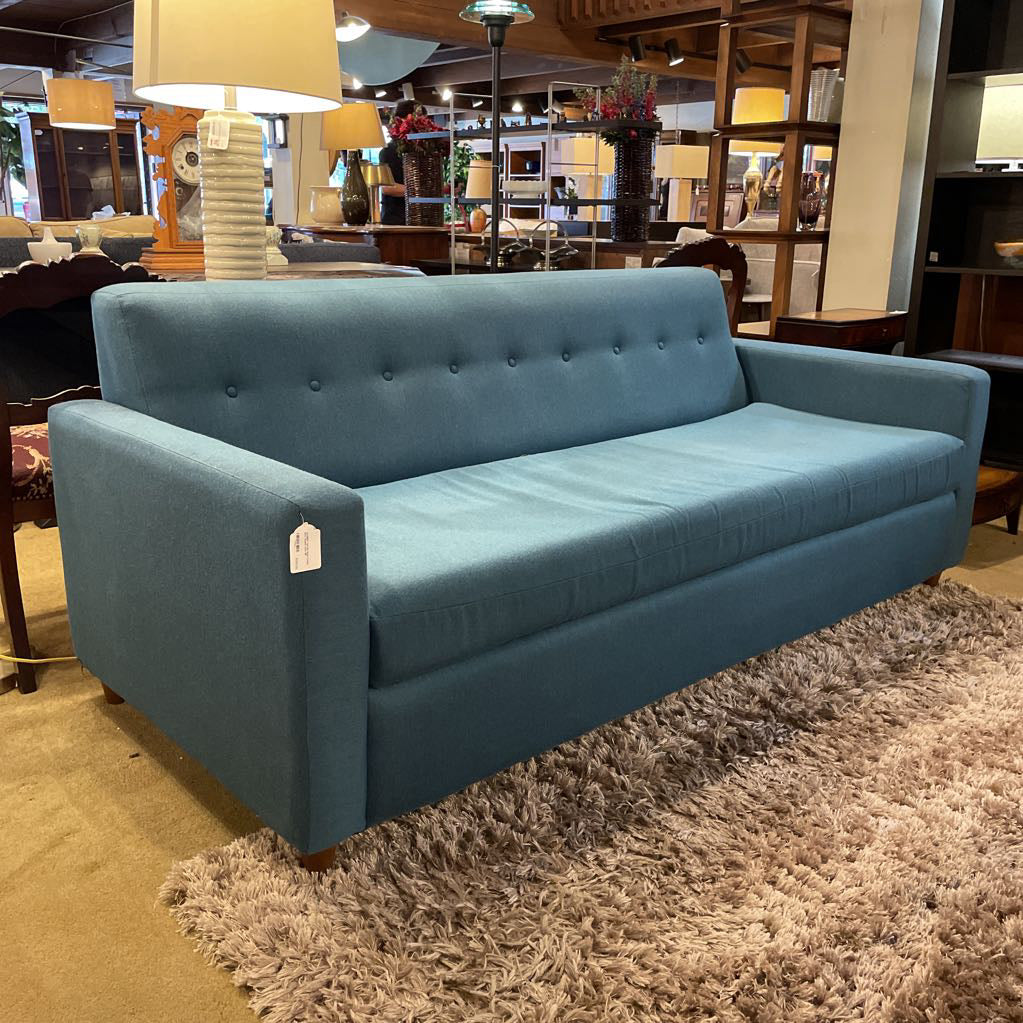 JOYBIRD Teal MC Style Tufted Back Sleeper Sofa U SOFAS