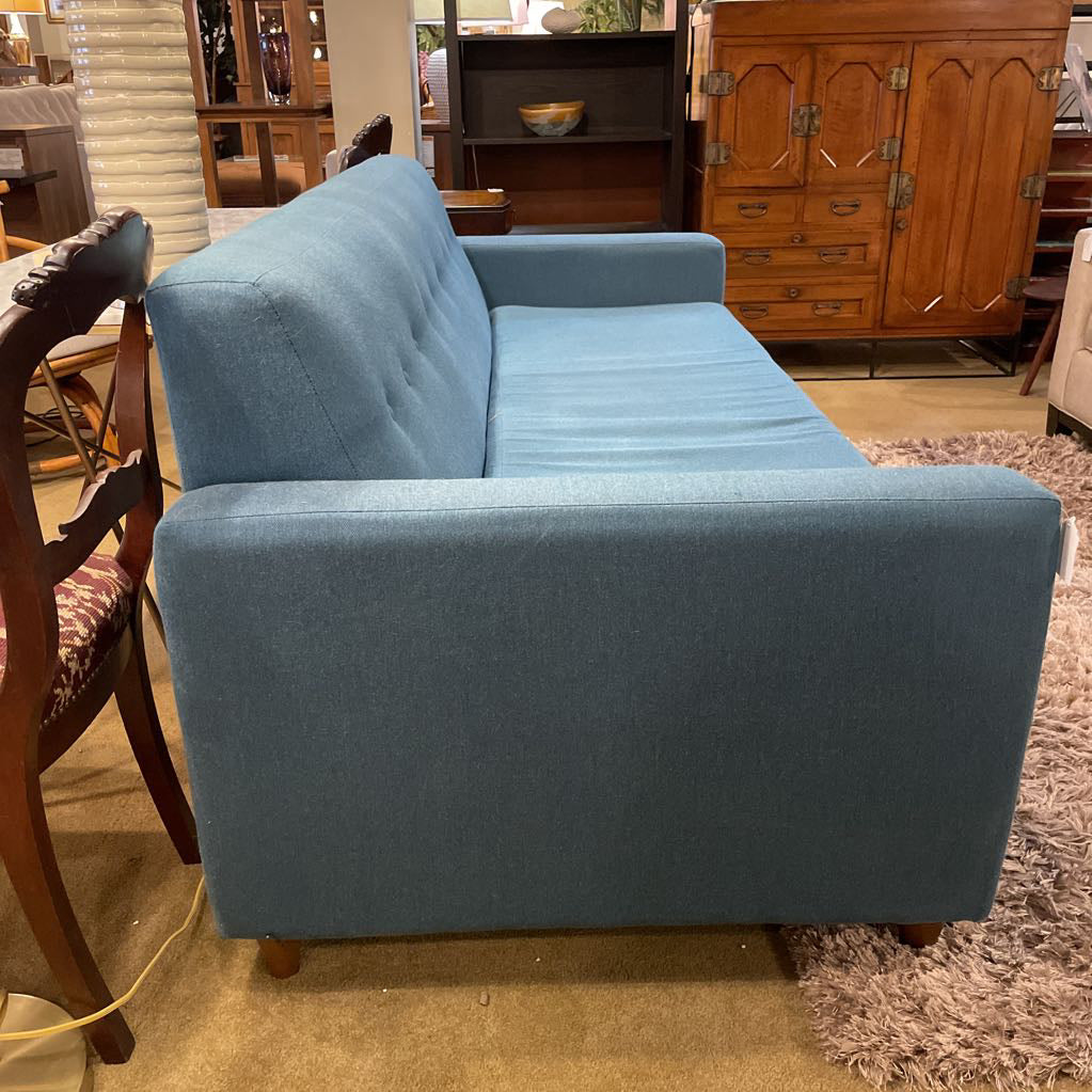 JOYBIRD Teal MC Style Tufted Back Sleeper Sofa U SOFAS