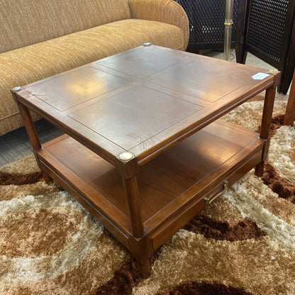 Square MC Brass Trim Coffee Table w/Drawer C COFFEE TABLES