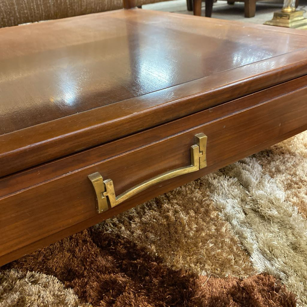 Square MC Brass Trim Coffee Table w/Drawer C COFFEE TABLES