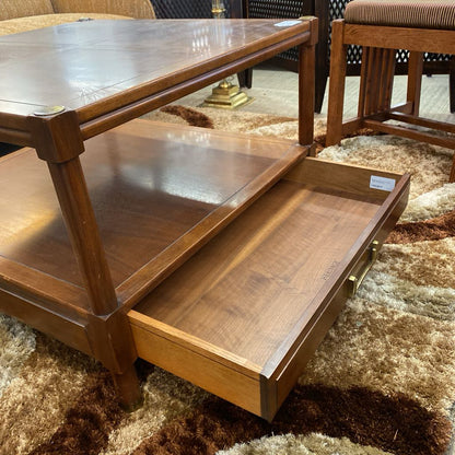 Square MC Brass Trim Coffee Table w/Drawer C COFFEE TABLES