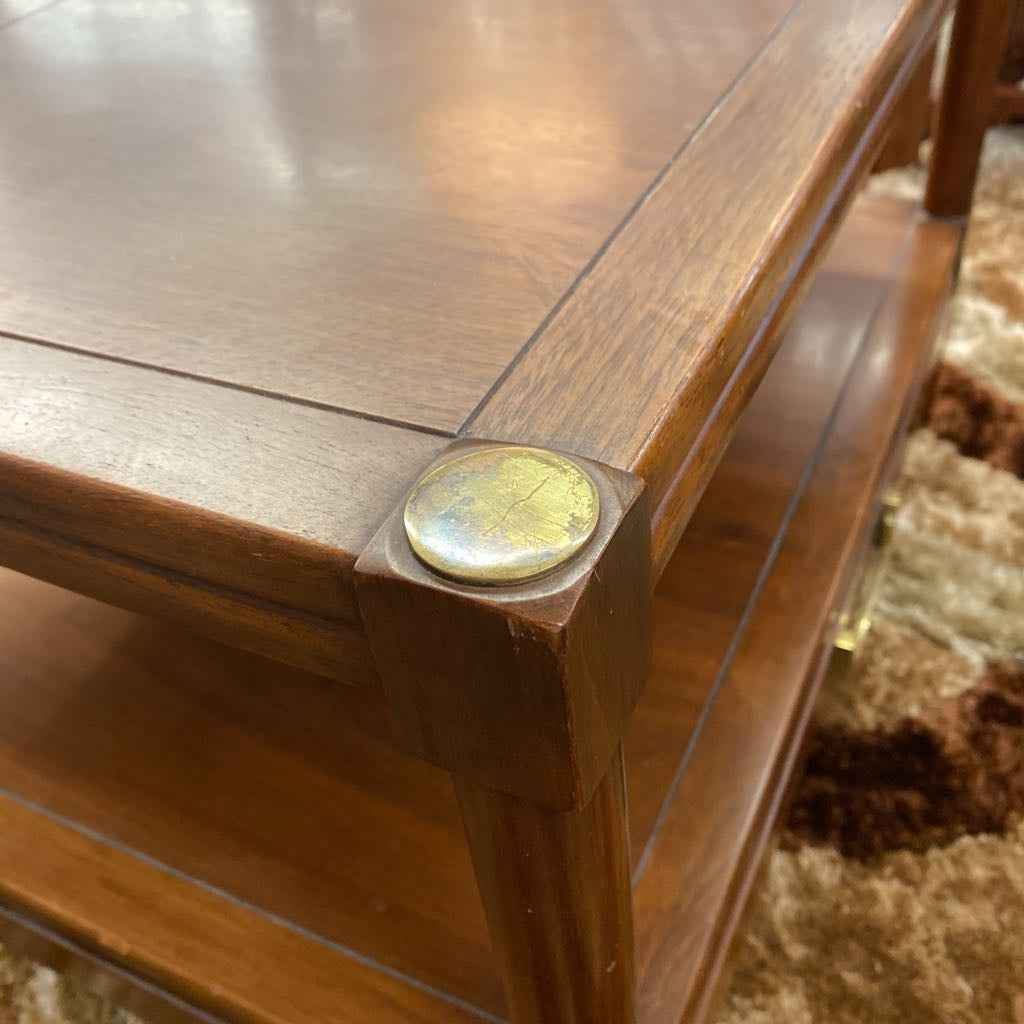Square MC Brass Trim Coffee Table w/Drawer C COFFEE TABLES