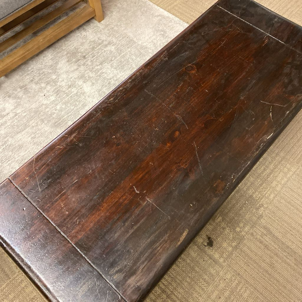 Vintage Dark Wood Coffee Table /Media Stand C COFFEE TABLES
