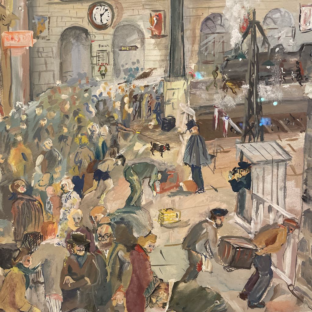 Mowillar Busy Street Scene Artwork