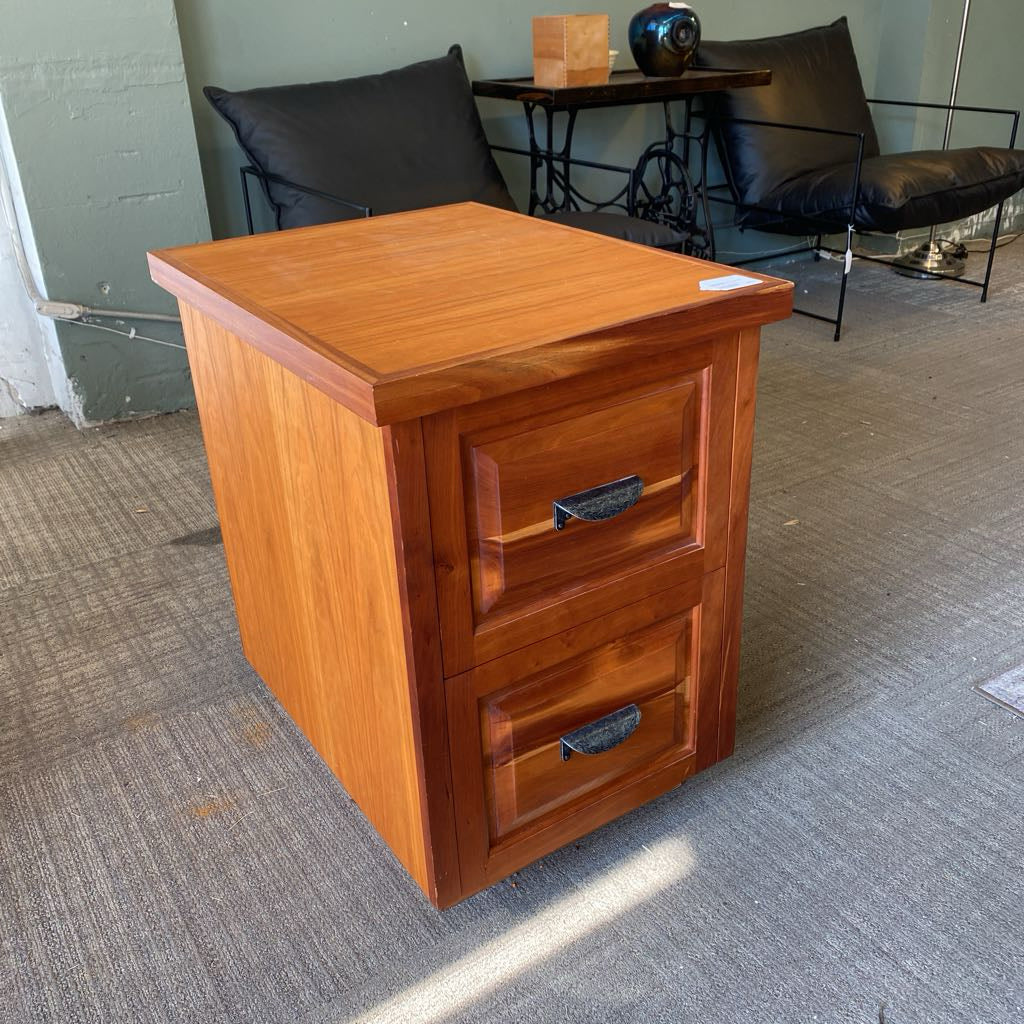 Warm Wood Two Drawer File Cabinet