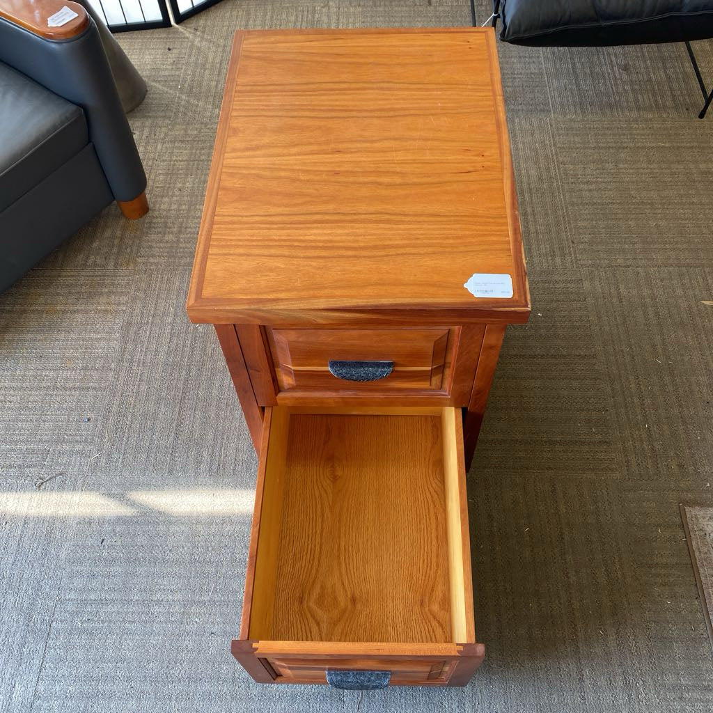 Warm Wood Two Drawer File Cabinet