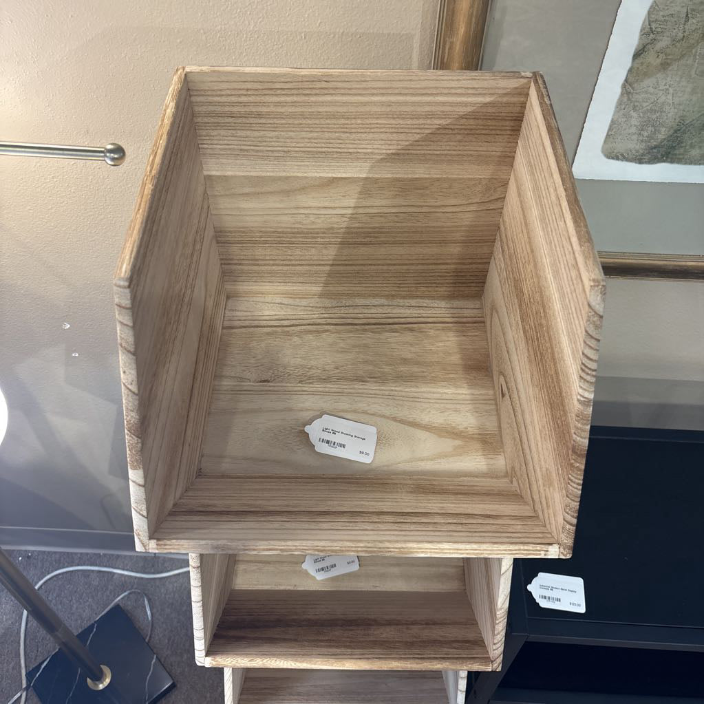 Light Wood Stacking Storage Boxes