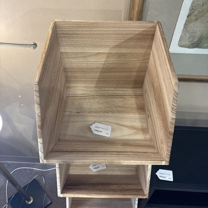 Light Wood Stacking Storage Boxes