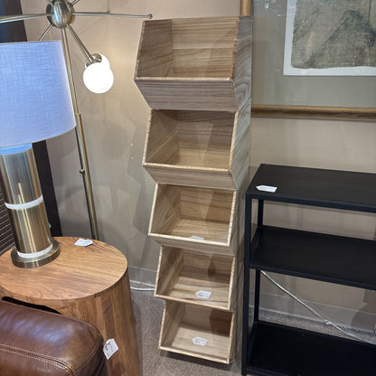 Light Wood Stacking Storage Boxes