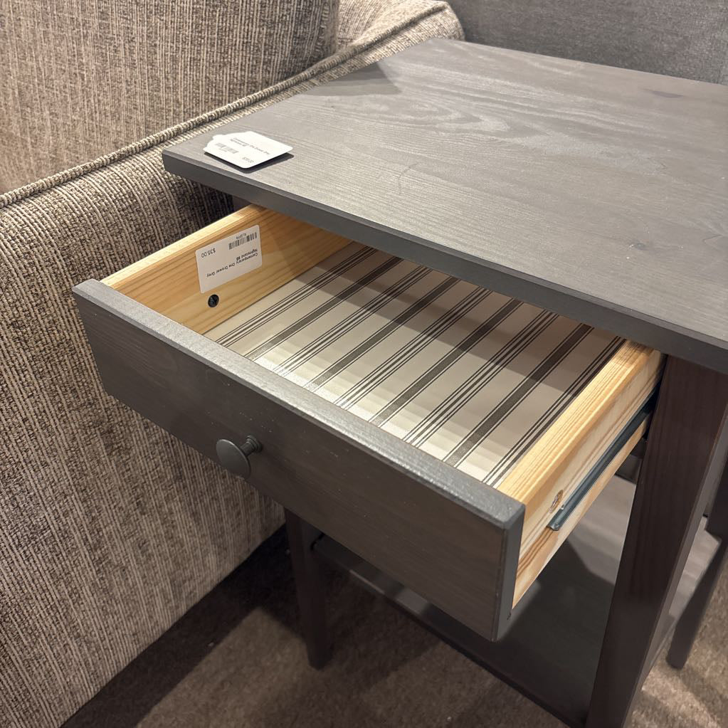 Contemporary One Drawer Grey Nightstand