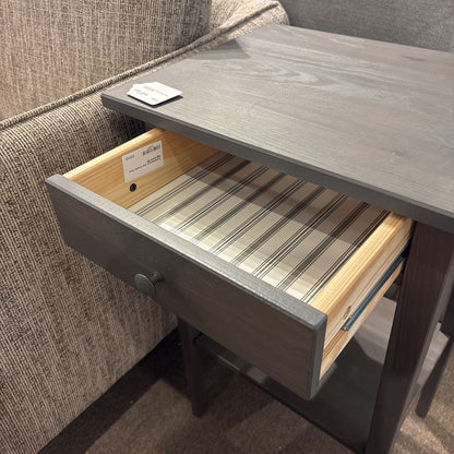 Contemporary One Drawer Grey Nightstand