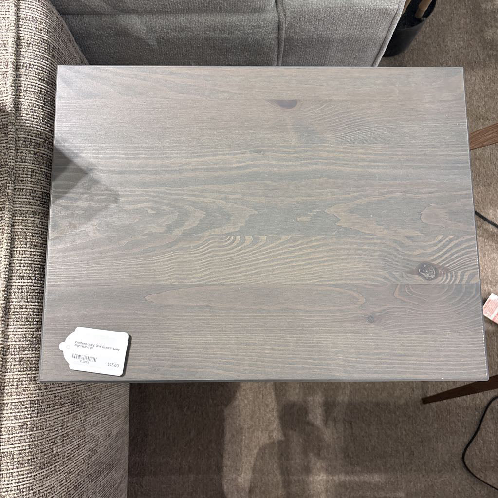 Contemporary One Drawer Grey Nightstand