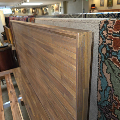Brushed Pecan Queen Bed Frame