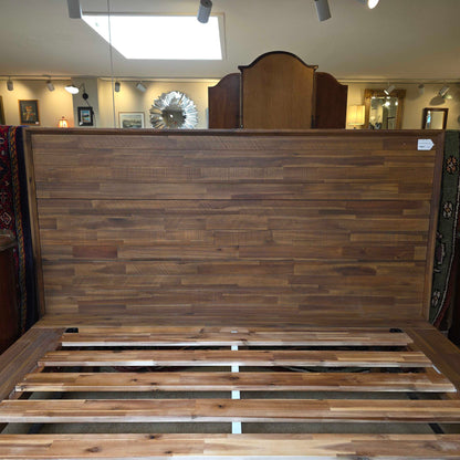 Brushed Pecan Queen Bed Frame